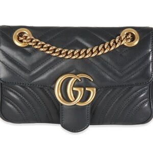 Gucci Black  Bag with Gold Chain